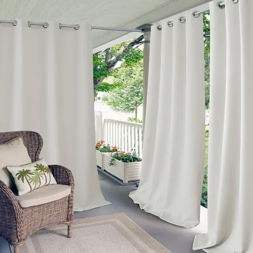Vista 12 de Elrene Home Fashions Panel de cortina de ventana con ojales y protección UV para interiores y exteriores