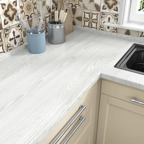 Vista 10 de WESTICK Papel de contacto de madera gris para encimeras, papel tapiz de madera gris, autoadhesivo, impermeable, papel de contacto de grano de madera