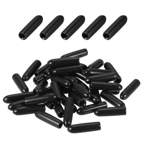 Vista 11 de DMiotech Paquete de 100 protectores de rosca de tornillo negros de 1/2 pulgada de identificación, tapas de goma para pernos de tornillo, tubería