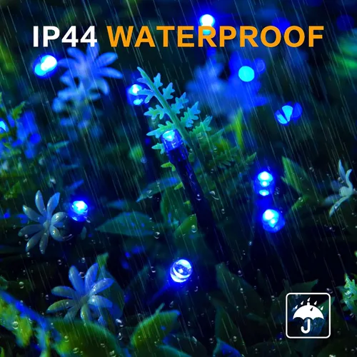 Vista 3 de AmyHomie Luces de Navidad Azules, 108 Pies 300 LED Luces de Cadena de Halloween para Exteriores Impermeables, de Extremo a Extremo Luces Decorativas