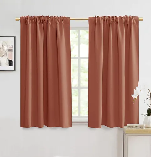 Vista 9 de Cortinas opacas de 48 pulgadas de largo, 34 pulgadas de ancho x 48 pulgadas de largo, cortinas opacas cortas con aislamiento térmico para Beige
