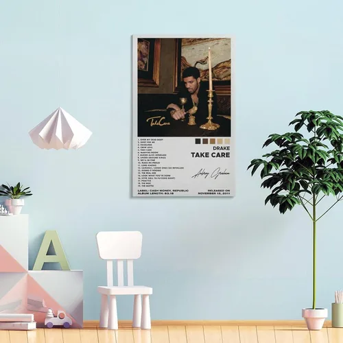 Vista 4 de Pósteres de portada de álbum Take Care para decoración estética de pared, pinturas en lienzo, decoración de pared, decoración del hogar, decoración