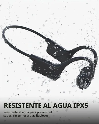 Vista 5 de MONODEAL Auriculares de conducción ósea Bluetooth IPX5 impermeables