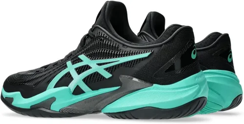 Vista 3 de ASICS Resolution 8 Zapatillas de Tenis para Canchas Rápidas para Hombre Blanco Azul Negro/Verde Aurora