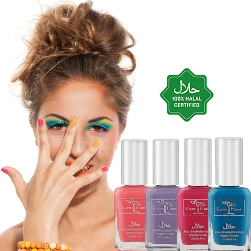 Vista 3 de karma organic Hermoso juego de esmaltes de uñas halal, no tóxico, pintura de uñas vegana y libre de crueldad animal