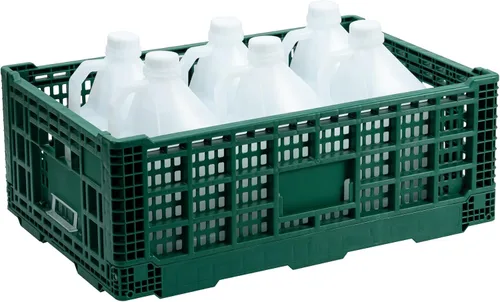 Vista 13 de Restaurantware Cater Tek - Caja plegable de 36 litros, 1 caja de almacenamiento apilable, con asas de diseño de malla, caja plegable de plástico
