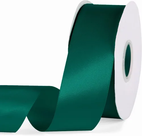 Vista 56 de YBLANDEG Cinta de satén de color sólido verde manzana de 1-1/2 pulgadas x 50 yardas, cinta de tela de poliéster de doble cara para envolver regalos