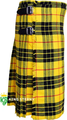 Vista 4 de KS - Kilt escocesa de 5 yardas para hombre, hecha de lana acrílica, 13 onzas, tartán, varios asesinos de tartán