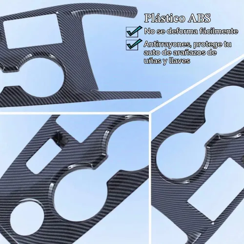Vista 6 de XITER Perilla de Palanca de Cambios de Automóvil Estilo Fibra de Carbono Cubierta de Panel de Consola Consolas Centrales Fundas de Palanca Perillas
