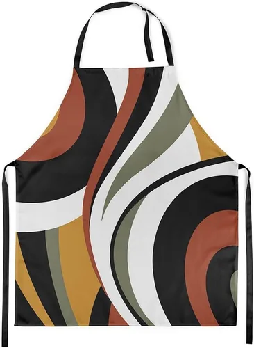 Vista 19 de Castle Fairy Delantal de cocina geométrico en espiral, moderno delantal impermeable con rayas simples para adultos (sin bolsillo), 31 x 26 pulgadas