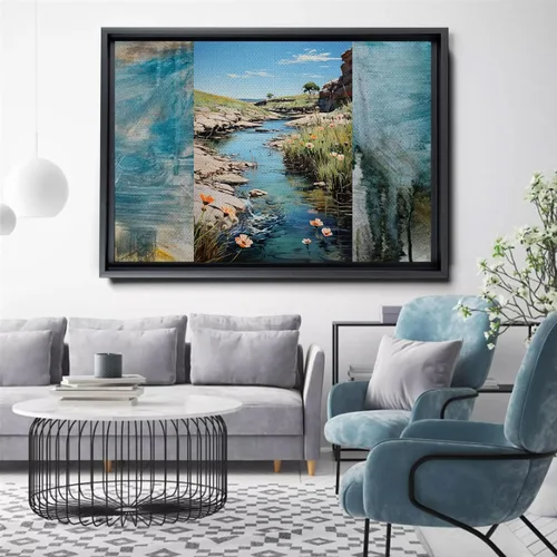 Vista 4 de Vintage print print Landscape Wall Art Print, Nature Framed Large Gallery Art, Minimalist Art (with hanging kit)
