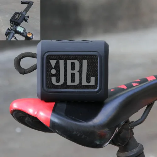 Vista 5 de Hermitshell Funda rígida de viaje para altavoz Bluetooth portátil JBL Go 3 / Go 4 (carbón, funda de silicona)