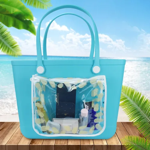 Vista 3 de Chokoter Bolsa de inserción para bolsa de playa, 2 paquetes de bolsas interiores para accesorios de bolsa de playa, bolsas impermeables