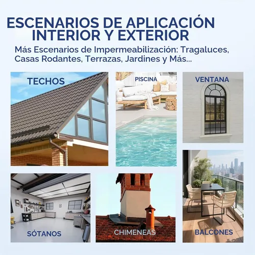 Vista 3 de Revestimiento impermeable transparente, sellador invisible de 35 onzas (2.2 libras), revestimiento transparente a prueba de fugas para techo, pared