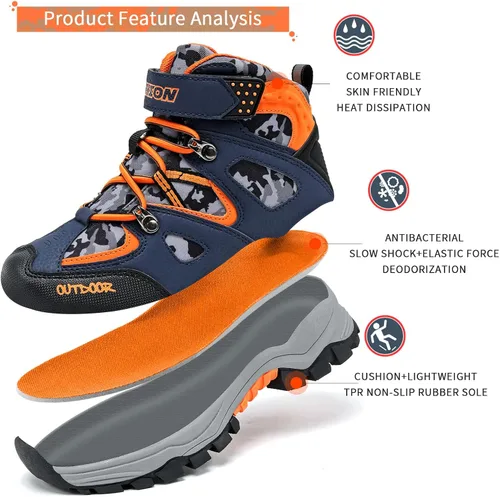 Vista 3 de Littleplum Boys Snow Boots Winter Waterproof Antiskid Boots Hiking Outdoor Shoes for Unisex Kids(Little KidBig Kid)