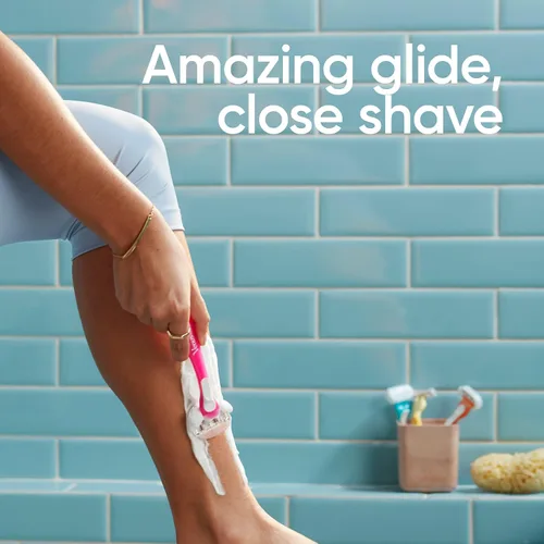 Vista 9 de Gillette Venus ComfortGlide - Maquinillas de afeitar desechables para mujer, 2 unidades, con barras de humedad perfumadas de té blanco para un