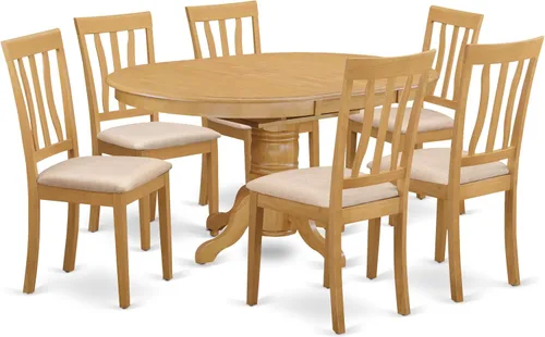 Vista 18 de East West Furniture AVAT5-BLK-C - Juego de mesa de comedor de 5 piezas para 4 personas, incluye una mesa de cocina ovalada con hojas de mariposa y 4