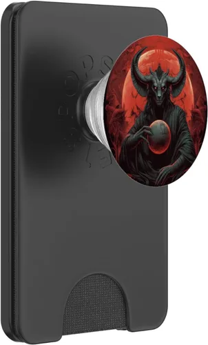 Vista 8 de Baphomet - PopSockets abstractos ocultos de luna roja intercambiables PopGrip