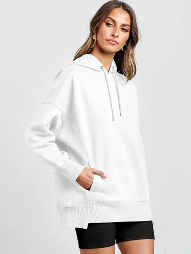 Vista 5 de ANRABESS Sudaderas con capucha de gran tamaño para mujer, sudadera de forro polar 2024, trajes de moda para adolescentes y niñas