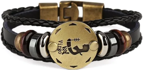 Vista 61 de Hamoery Pulsera de cuero de aleación punk para Constellation trenzada pulsera pulsera brazalete