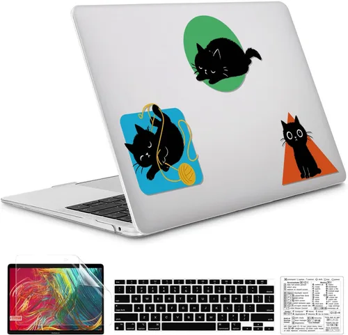 Vista 34 de Funda compatible con MacBook Air de 13 pulgadas 2022, 2021-2018 A2337 M1 A1932 A2179, carcasa de plástico duro duradero, cubierta de teclado
