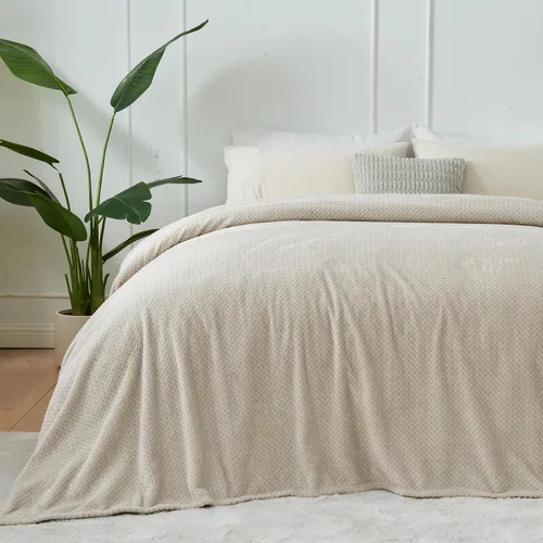 Vista 63 de NEWCOSPLAY Manta de Tiro Súper Suave Aqua Franela Sedosa Premium Fleece con Patrón de Hojas Ligera Manta de Cama para Uso en Todas las Estaciones