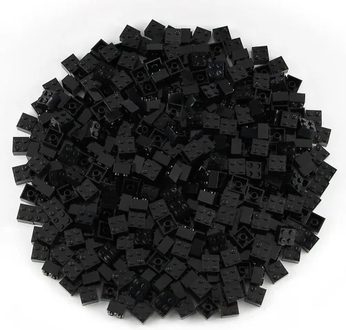 Vista 4 de Ladrillos negros 2x2, 400 piezas, piezas de construcción creativa, juego de bloques de juguete, accesorios básicos compatibles con 3003 principales