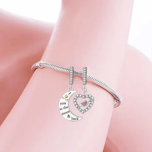 Vista 5 de Dije de plata de ley 925 con diseño de pata de animal familiar, cuentas caladas para pulseras y collares con circonita cúbica 5A, regalo de joyería