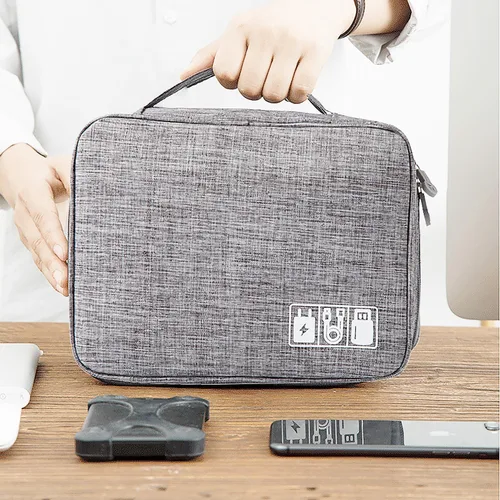 Vista 5 de Estuche Organizador Pequeño para Dispositivos Electrónicos USB Cargador Accesorios Ratón Cable de Teléfono Tarjeta SD Banco de Energía Auriculares