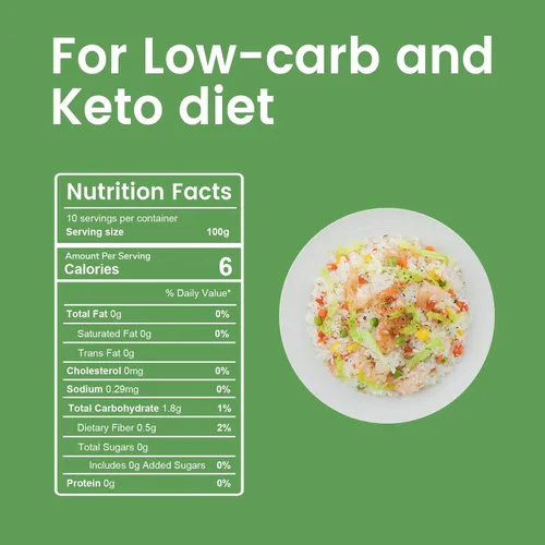 Vista 2 de Hethstia 20 paquetes de espaguetis y arroz Shirataki dieta de fideos Konjac aptos para paleo, sin azúcar, sin gluten, bajo en calorías y vegano