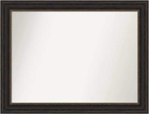 Vista 1095 de Amanti Art Espejo de pared personalizado no biselado (25 x 25 pulgadas), marco de bronce acentuado, varios tamaños personalizados, espejo de baño