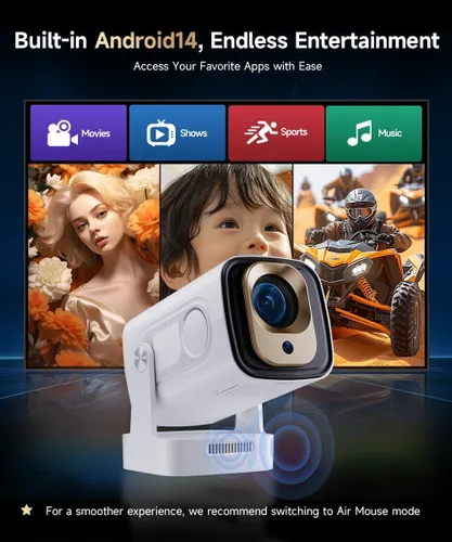 Vista 12 de 【Enfoque automático y 1080P】Mini proyector inteligente Magcubic compatible