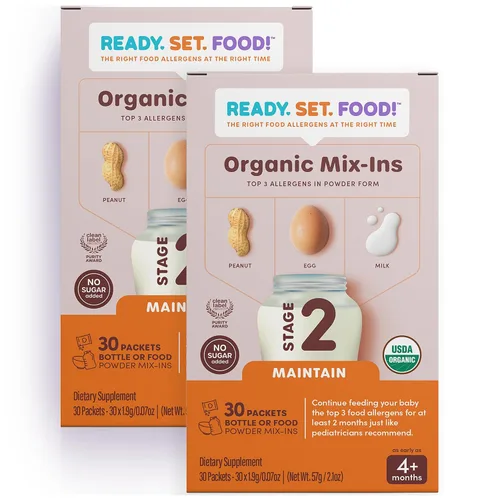 Vista 7 de Ready Set Food Stage 1 - Mezcla de alimentos orgánicos para bebés, kit de introducción temprana de alérgenos para bebés de más de 4 meses, huevos