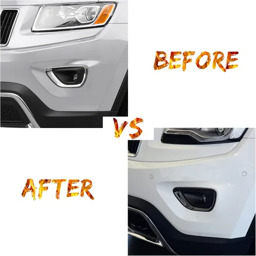 Vista 3 de JeCar Cubierta delantera para faros antiniebla, bisel, accesorios exteriores para Jeep Grand Cherokee 2014-2016, color negro