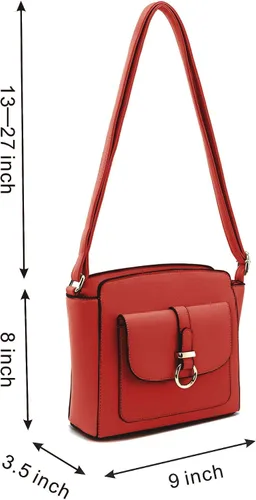 Vista 3 de LA TERRE Bolsos cruzados ligeros y medianos para mujer, pequeños bolsos cruzados de cuero vegano
