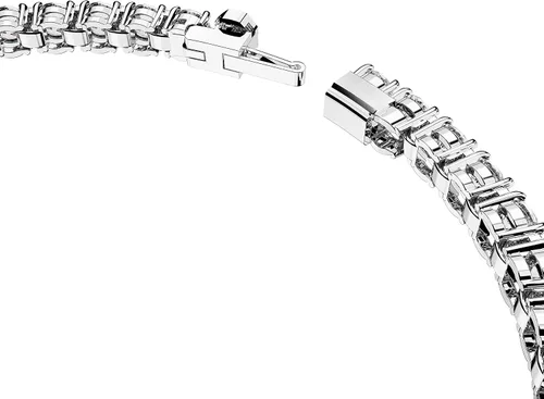 Vista 3 de Swarovski Matrix Tennis Bracelet, Round Cut Crystals, Pink, Blue, Black, Clear, Rhodium, Gold-Tone and Rose Gold-Tone Finishes