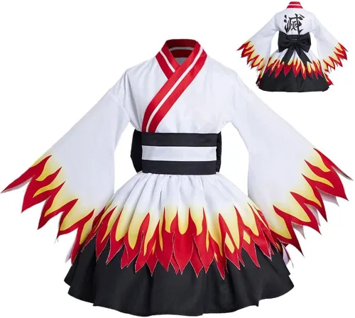 Vista 7 de Tkieio Kamado - Vestido de cosplay de Kamado, vestido de sirvienta de anime