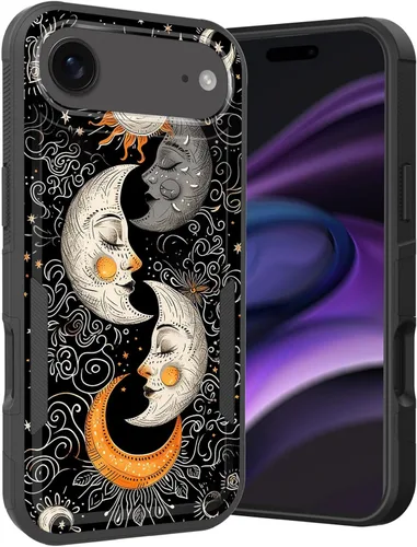 Vista 134 de Funda para iPhone Air, doble capa híbrida resistente resistente a prueba de golpes de policarbonato duro + funda protectora de silicona suave