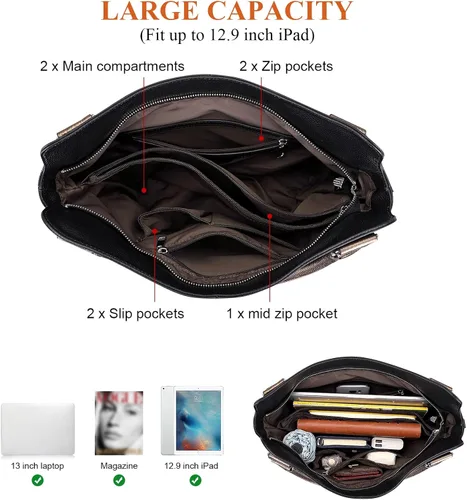 Vista 6 de Over Earth Bolsos de cuero genuino para mujer, bolso de hombro Hobo para mujer