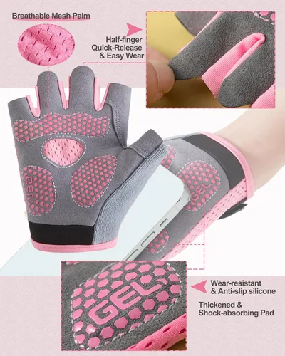 Vista 3 de Guantes de ciclismo antideslizantes para niños y niñas de 3 a 14 años, guantes transpirables para patinaje, scooter