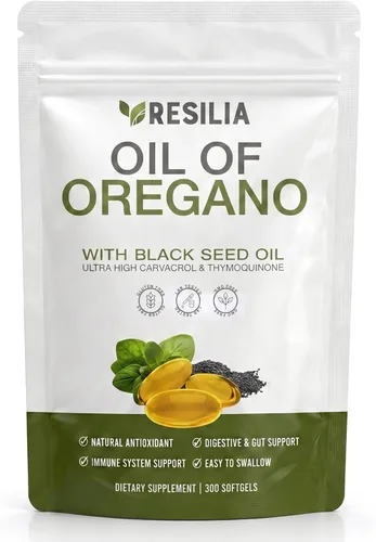Vista 12 de Cápsulas blandas Resilia con aceite de semilla negra, cápsulas de aceite de orégano de grado premium para apoyo inmunológico y digestivo, cápsulas