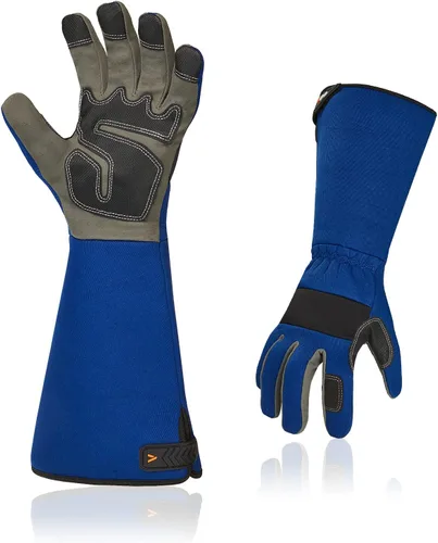 Vista 7 de Vgo... 1 par de guantes de jardinería, guantes de trabajo de seguridad, guantes de manga larga, a prueba de pinchazos, a prueba de espinas, pantalla