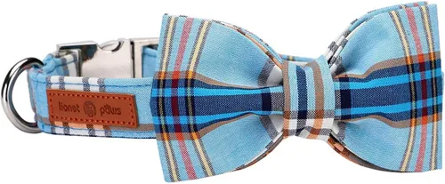 Vista 32 de Collar para perro con corbatín de Lionet Paws, Collar de corbatín de verano para perro, Collar para perro ajustable y cómodo, regalo para cachorro
