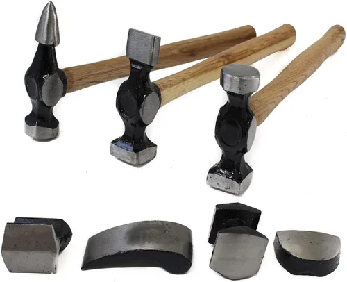 Vista 2 de Kit de 7 piezas de martillo de reparación de carrocería automotriz Juego de 7 piezas Mango de madera de 10 pulgadas (10.0 in) Multifuncional