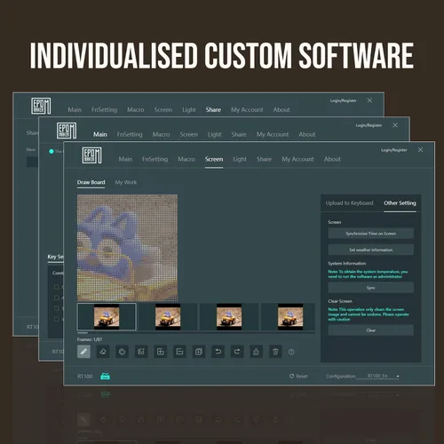 Vista 7 de EPOMAKER RT100 - Junta de 97 teclas BT5.02.4GUSB-C Teclado mecánico para juegos con pantalla de visualización personalizable, perilla, enchufe