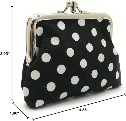Vista 7 de Monedero con adorable diseño floral y hebilla, bolso vintage de cierre suave
