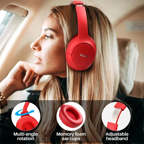 Vista 3 de TOZO HT2 - Audífonos híbridos con cancelación activa de ruido inalámbricos sobre la oreja, auriculares Bluetooth NC3 híbridos con cancelación activa