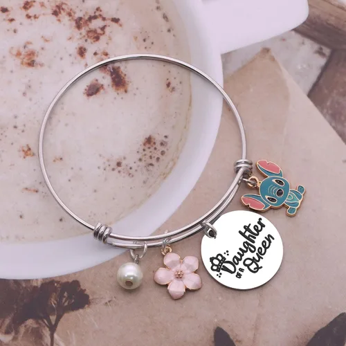 Vista 5 de KTENME Regalo para el Día de la Madre para mujeres y niñas, 2 pulseras de joyería para madre, madre, madrastra regalo de cumpleaños de hija