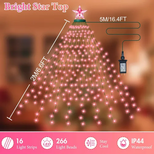 Vista 2 de Luces inteligentes para el día de San Valentín con estrella superior, control de aplicación, sincronización de música, cambio de color, luces