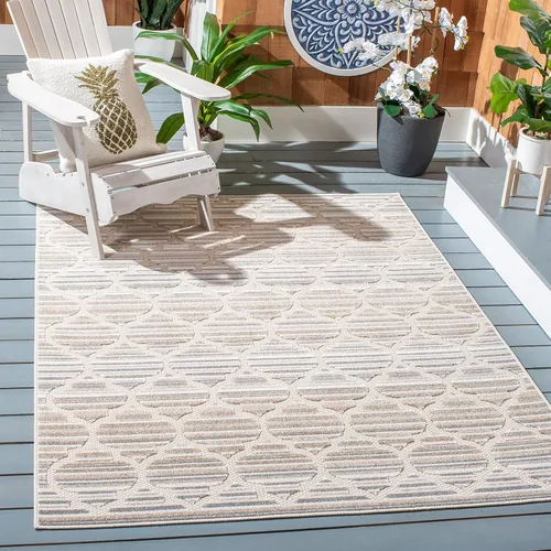 Vista 18 de SAFAVIEH Alfombra lavable para exteriores, colección Cabaña, 2'2" x 5', azul y gris, no desprende pelusa y fácil de limpiar, entrada puerta